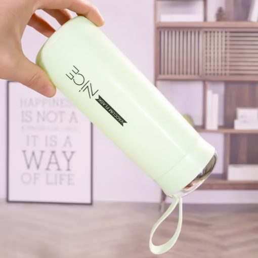 Nice Glass Bottle Water Mini Flask Bottle With Vaccum Flask And Loop Temperature Resistant,400ml (random Colors) - Image 8